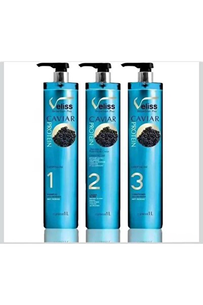 Caviar مجموعة علاج بروتين فرد الشعر البرازيلي من فيليس، 3×1 لتر