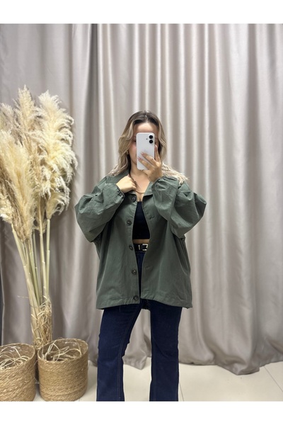 LİSAA BUTİK Women's Standard Size Khaki Trench Coat