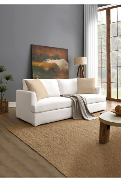 Monolisse Canvas 6-Piece Beige Liquid-Proof Stain-Resistant Throw Pillow Cover 45 X 45 cm