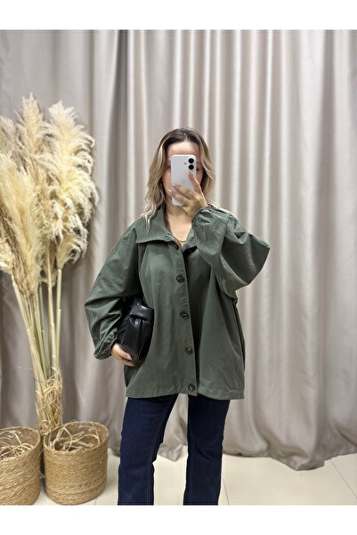 LİSAA BUTİK Women's Standard Size Khaki Trench Coat