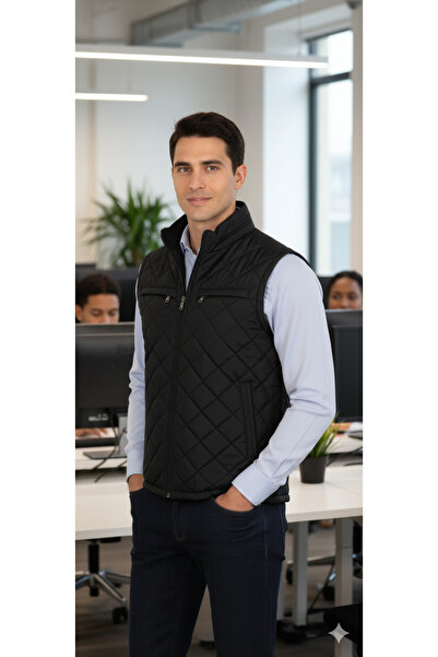HeviStor Classic Cut Quilted Puffer Vest with Fleece Inside Dad Vest