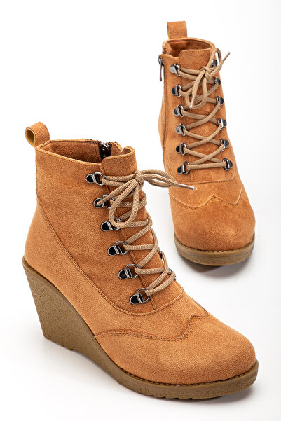 guijarro أحذية نسائية فاخرة من الجلد السويدي بلون أسمر مع نعل كريب وأربطة وسح...