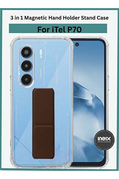 ineix 3-in-1 Magnetic Wrist Strap Hand Grip Stand Cover for Itel P70,