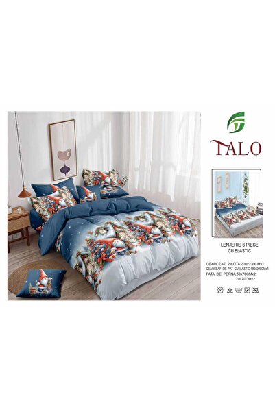 Talo Premium fine cotton bed linen – Christmas – with elastic – 6 pieces