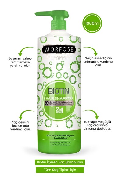 Morfose ŞAMPUAN 1000ml YEŞİL SERİ BIOTIN