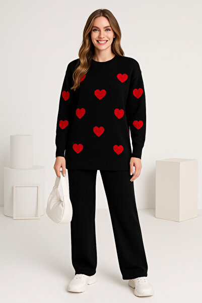 semela Embossed Embroidered Heart Tricot Set