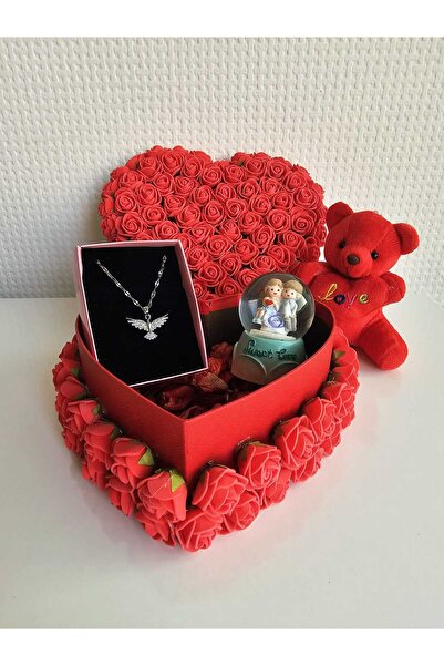 FİORELLA HEDİYE 2 RENK-SEVGİLİYE HEDİYE KUTUSU-PELUŞ AYICIK,KAR KÜRESİ,KOLYE-SEVGİLİLER GÜNÜ,DOĞUM GÜNÜ