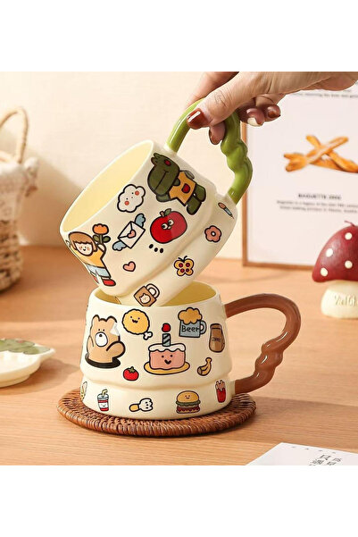 hediyeofisi Pixel 350 ml Premium Ceramic Mug – Durable, Stylish Design, Suitable for Hot and Cold Drinks Gift Mug