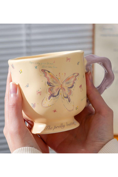 hediyeofisi Butterfly Design Ceramic Mug