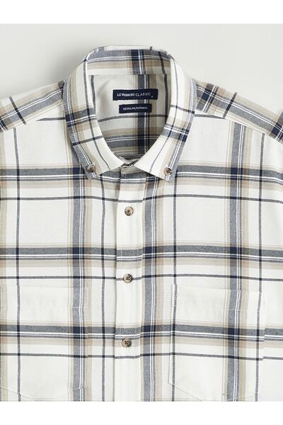 LC Waikiki LCWAIKIKI Classic Regular Fit Long Sleeve Plaid Gabardine Men's Shirt