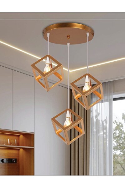 NZONE STORE A gold metal ceiling with three lights