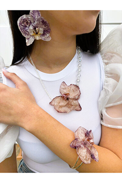 Lorys Boutique COLIER PERLE SI ORHIDEE NATURALA