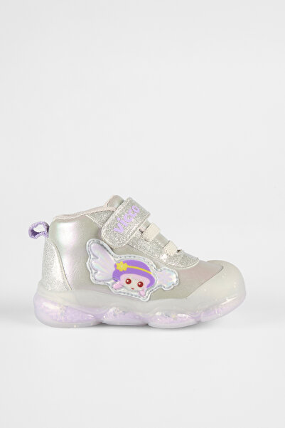 Vicco Gemini Orthopedic Baby Girl Gray Lighted First Step Boots