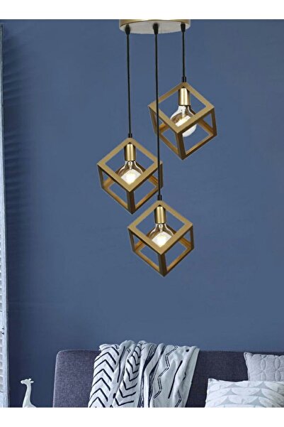 NZONE STORE A gold metal ceiling with three lights