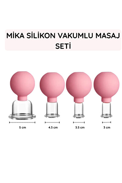 HVM Mika Silikon Vakumlu Yüz Masaj Kupası Seti