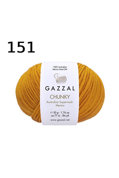 GAZZAL İPLİK Gazzal Chunky 100% Superwash australijska merino vuna 50 gr 77 m...