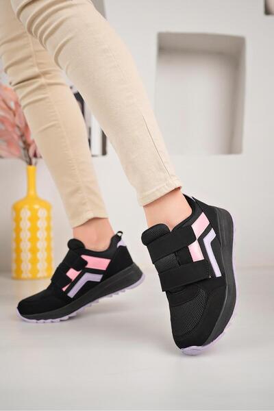 Moda Kadıköy Women's Black Powder Leather Sneaker Shoes