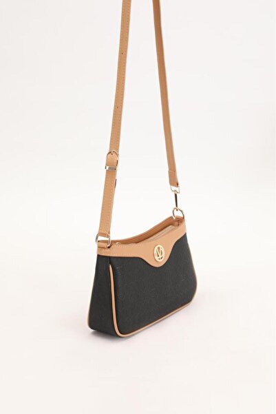 Levidor Zippered Honeycomb Pattern Women's Shoulder Bag 930210 Black - Camel