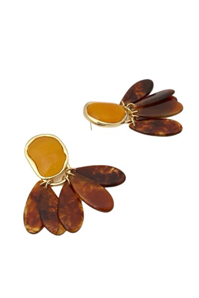 mos&more Brand Model, Brown Resin Lightweight Women's Earrings