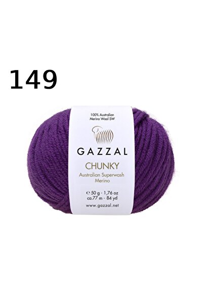 GAZZAL İPLİK Gazzal Chunky 100% Superwash australijska merino vuna 50 gr 77 m...