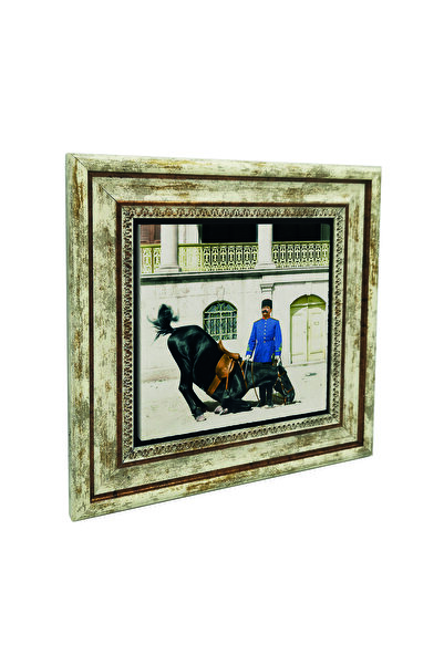 Sadrazam Ismal Paşa și calul lui Yağız din Crete (1890) B cu imprimeu Tablou cu piatră naturală 25cm x 25cm |   1G-PaşaAt