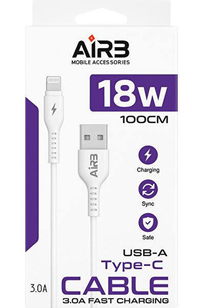 18W 3.0A Hızlı Şarj Usb-A To Lightning Uyumlu Kablo 1 Metre – Dayanıklı ve Güvenli