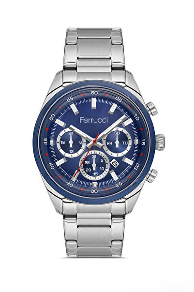 Ferrucci ساعة يد رجالية بسوار فضي من الفولاذ L03616M.05