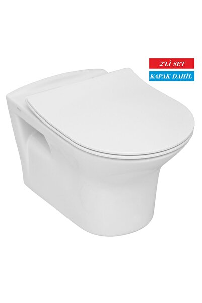 Eca Serel Nita Yuvarlak Kanalsız Asma Klozet (NT36) + Blaze Slim Yavaş Kapanan Kapak 2'li Set