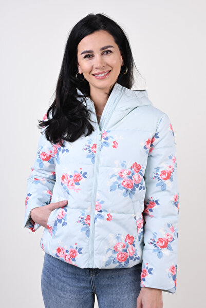 VILA Women's Jacket Maja Highneck Green Lily/Flower