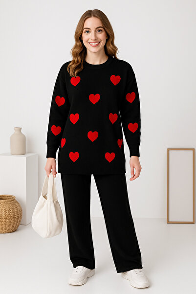 semela Embossed Embroidered Heart Tricot Set