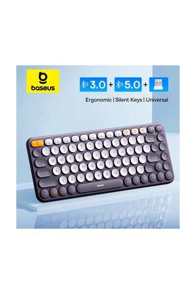 Renvox Bluetooth 5.0 Sessiz Klavye - Universal Çoklu Bağlantı 2.4GHz İngilizce Slim