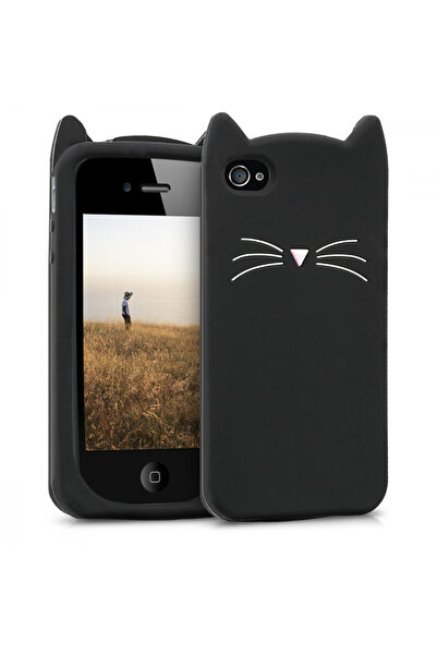 KWmobile Case for Apple iPhone 4 / iPhone 4s, Silicone, Black, 16131.02