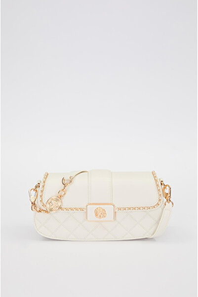 Levidor Buckle Detail Women's Shoulder Bag 930387 Cream