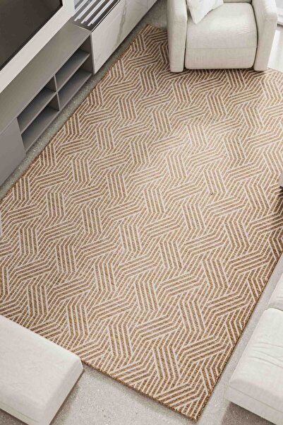 Lorente Home Alegra Light Brown Woven Jute Non-Slip Base Sisal Rug Washable Kitchen Carpet1834