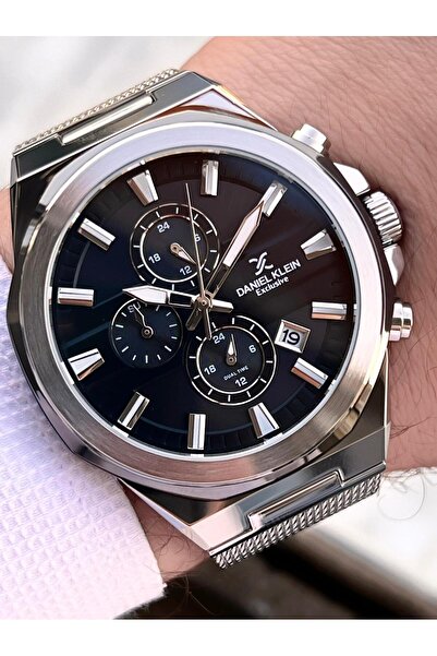 Daniel Klein Men's Wristwatch 30 Meters Water Resistant Steel Band + Bracelet Gift Vs.Blkt.0684