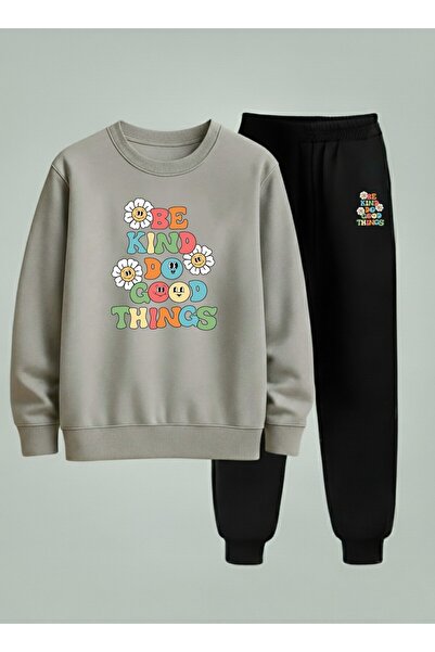 LORVEX Swea tricou pentru fete - Set de trening cu gât rotund Be Kind Be Prin...