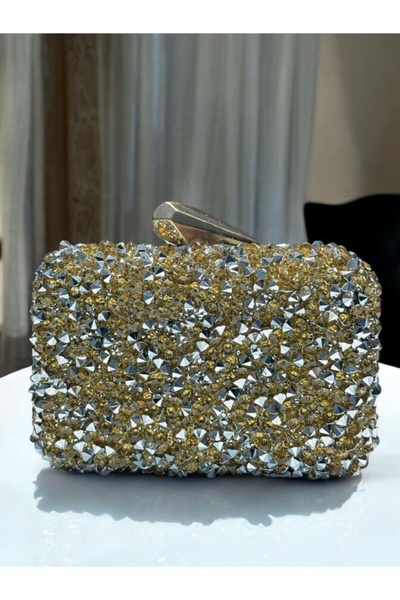 Levidor Square Stone Evening Dress Handbag 930190 Yellow