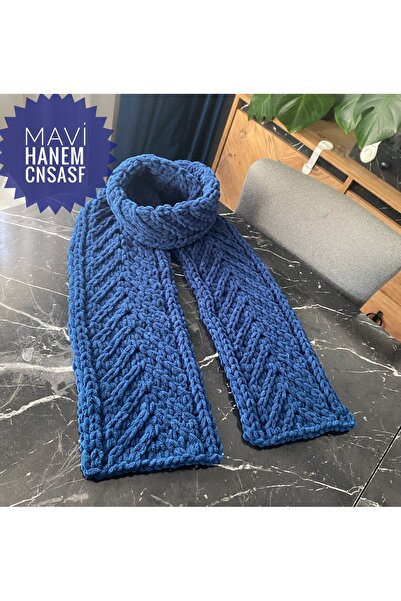 CNSASF El Örgüsü Atkı/Örgü Atkı Erkek-Kadın/Lacivert