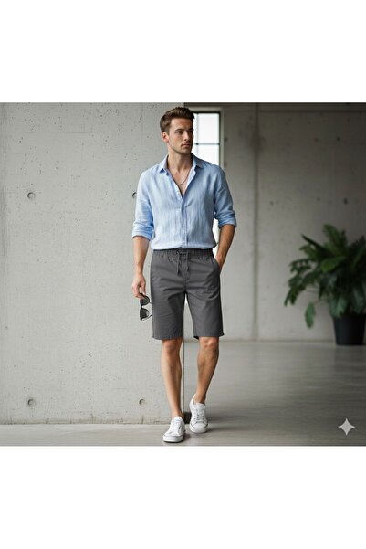 STITCH by MH Men's Solid Cotton Outdoor Shorts-Anther- 21 Year