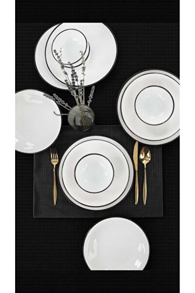 Luminarc 6 Kişilik 18 Parça Diwali Siyah Fileli Yemek Takımı