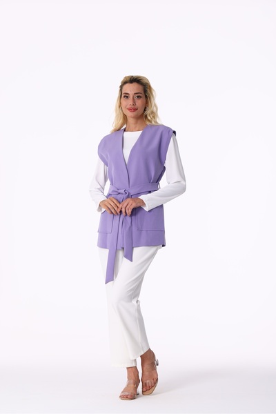 modahira kuşak bağlamalı yelek