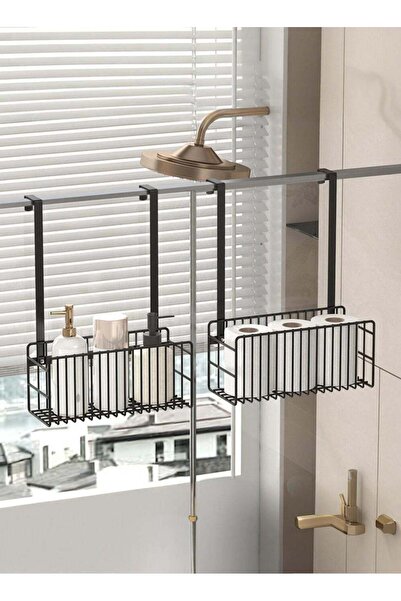 Generic 2-Piece Over Door Shower Caddy, Punch-Free Hanging Bathroom Storage R...