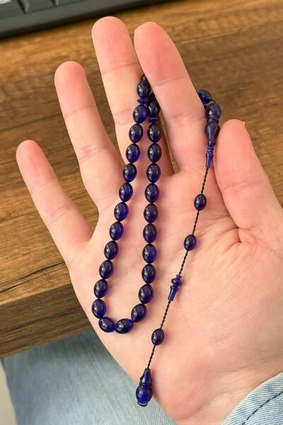 TESBİHKENTİ Midnight Blue Mahmut Başkale Series Fire Amber Prayer Beads