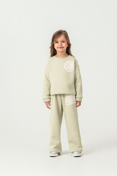 Harika KIDS Girl's 3 Thread Fabric Spanish Leg Tracksuit Set