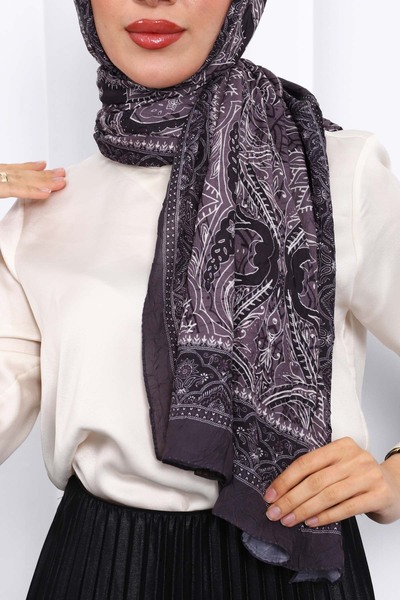 İmajButik Anthracite Patterned Shawl