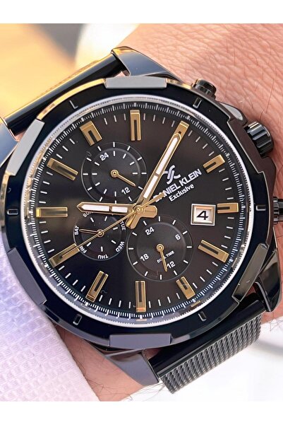 Daniel Klein Men's Wristwatch 30 Meters Water Resistant Steel Band + Bracelet Gift Vs.Blkt.0686