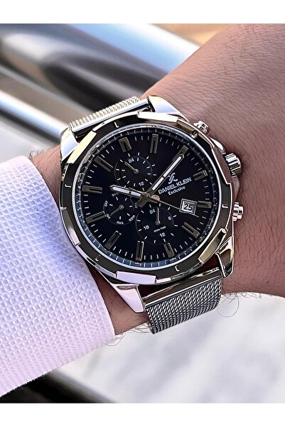 Daniel Klein Men's Wristwatch 30 Meters Water Resistant Steel Band + Bracelet Gift Vs.Blkt.0685