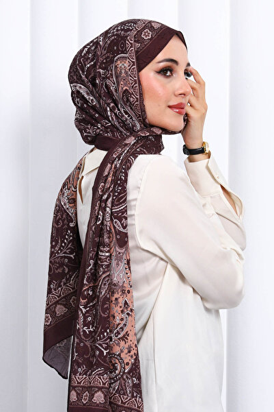İmajButik Brown Patterned Cashmere Shawl