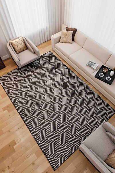 Lorente Home Alegra Anthracite Woven Jute Non-Slip Base Sisal Rug Washable Kitchen Carpet1831
