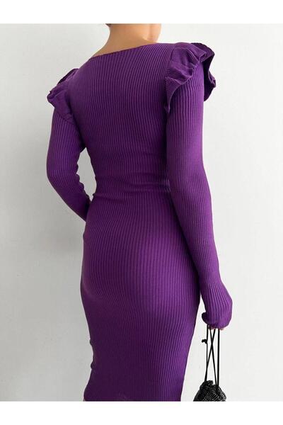 Modafeminen Triko elbiseTR0230 MOR